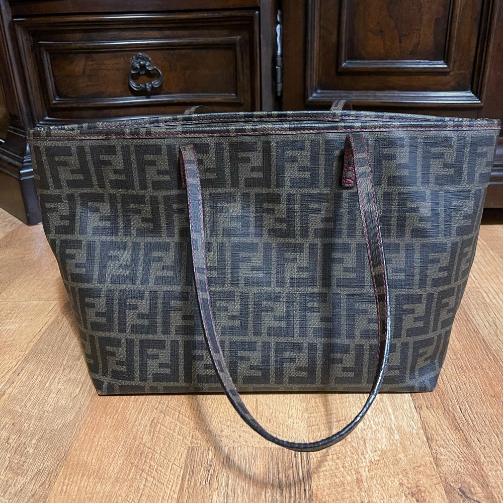 Preowned Fendi Tote with pink trim